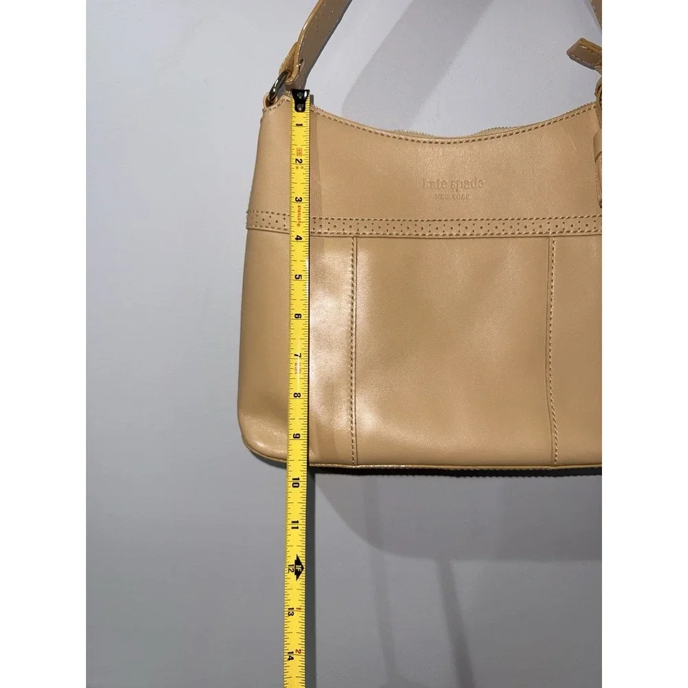 Kate‎ Spade New York Tan Leather Hobo Purse Tassel Y2K V
